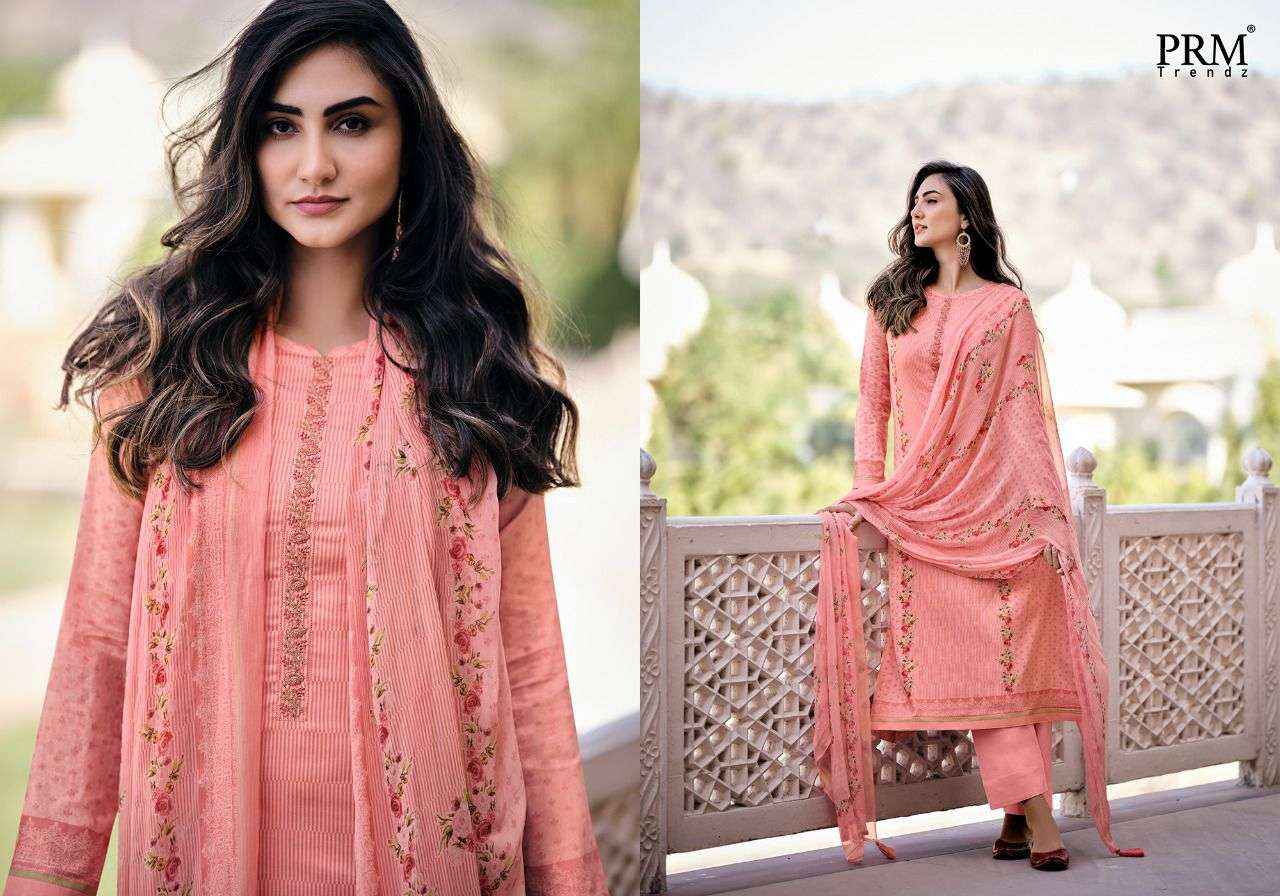 PRM Trendz Talab Jam Satin Dress Material 10 pcs Catalogue