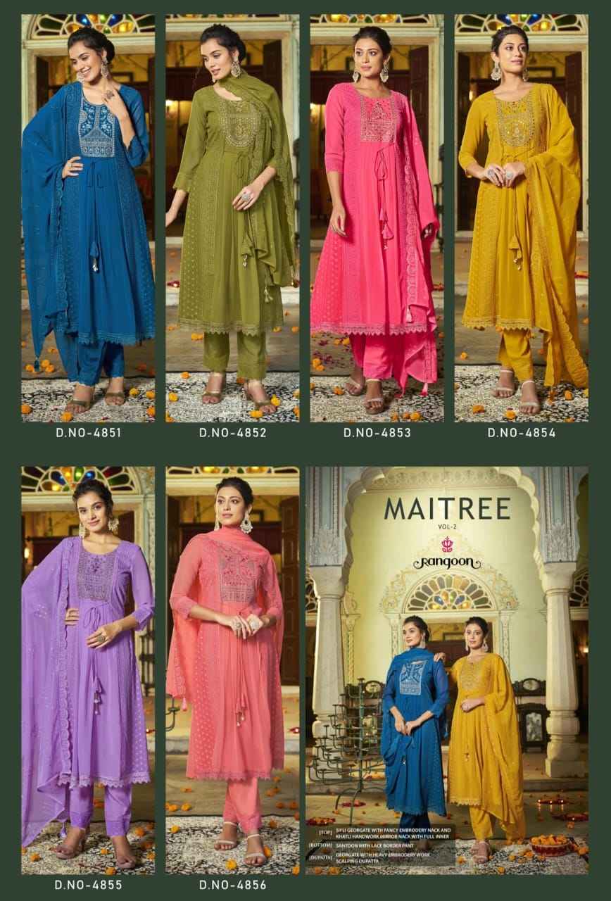 Rangoon Maitree Vol 2 Readymade Georgette Dress 6 pcs Catalogue