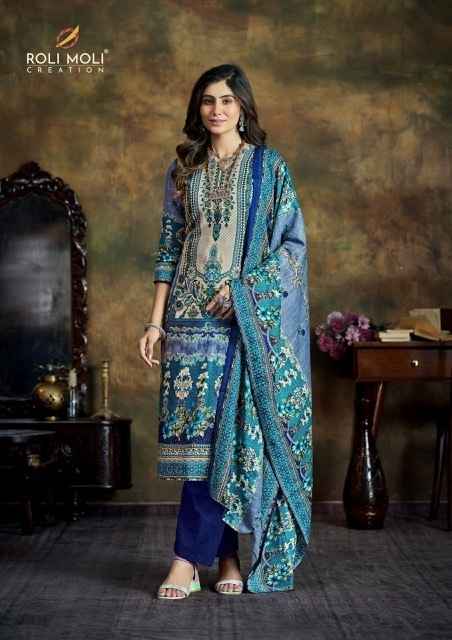Roli Moli Saiba Pashmina Dress Material 8 pcs Catalogue