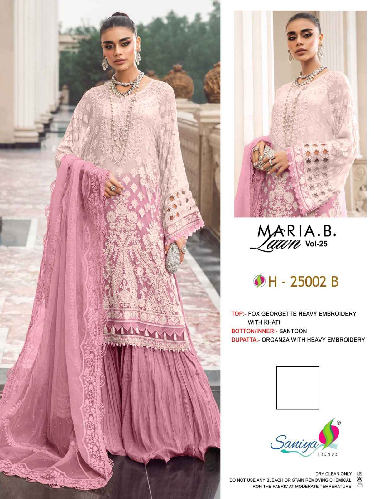 Saniya Trendz Maria B Lawn Vol 25 Georgette Dress Material Online