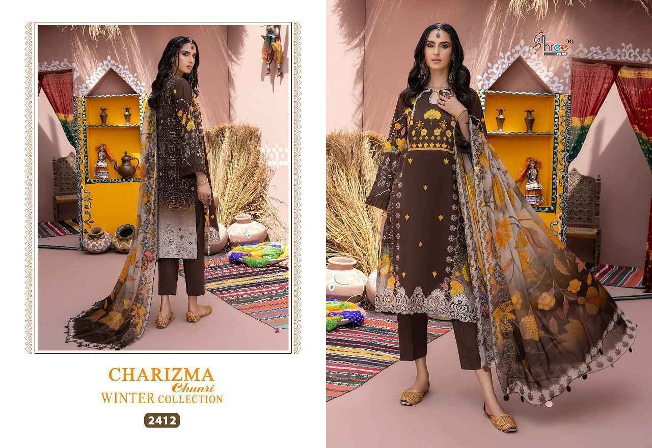 Shree Fabs Charizma Chunri Winter Collection Pashmina Dress Material Wholesale Suits Trader