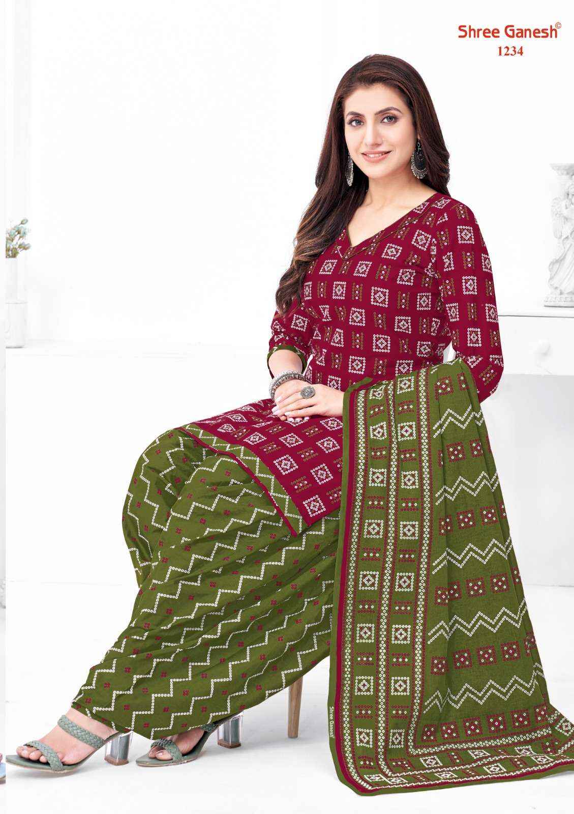 Shree Ganesh Bandhani Vol 2 Cotton Dress Material 15 pcs Catalogue