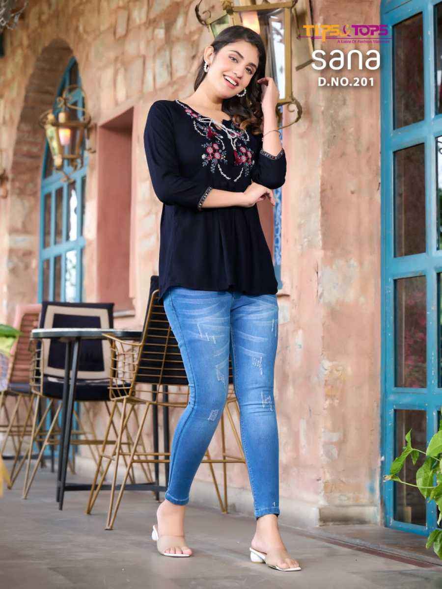 Tips & Tops Sana Vol 2 Rayon Kurti 8 pcs Catalogue