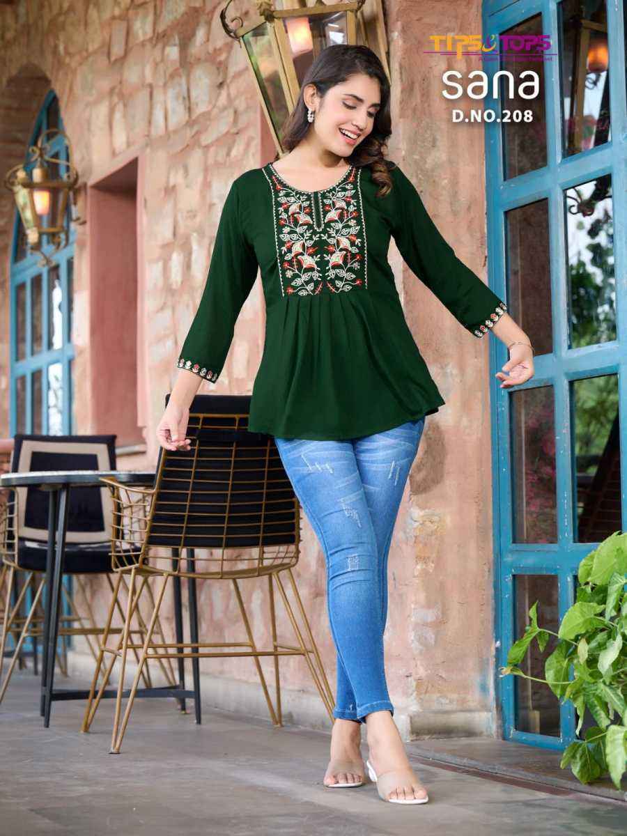 Tips & Tops Sana Vol 2 Rayon Kurti 8 pcs Catalogue