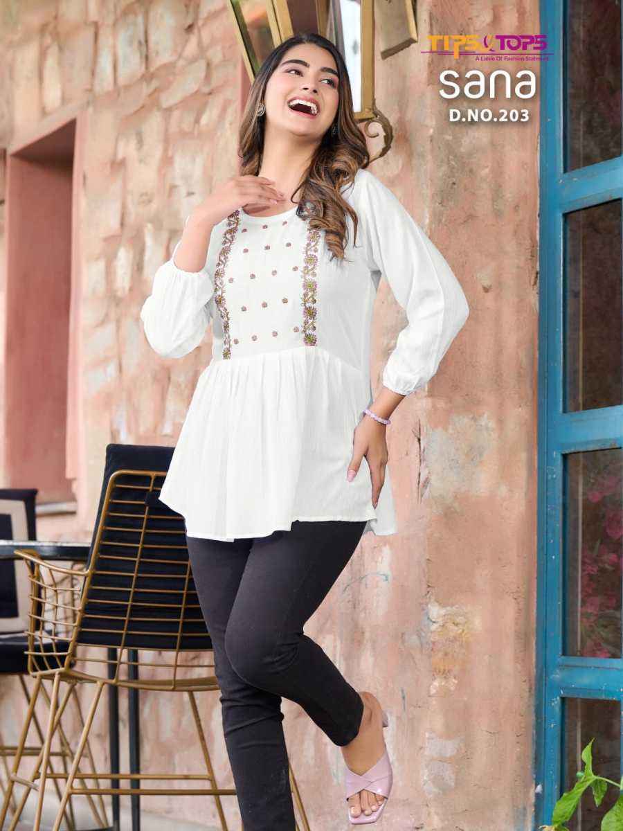 Tips & Tops Sana Vol 2 Rayon Kurti 8 pcs Catalogue