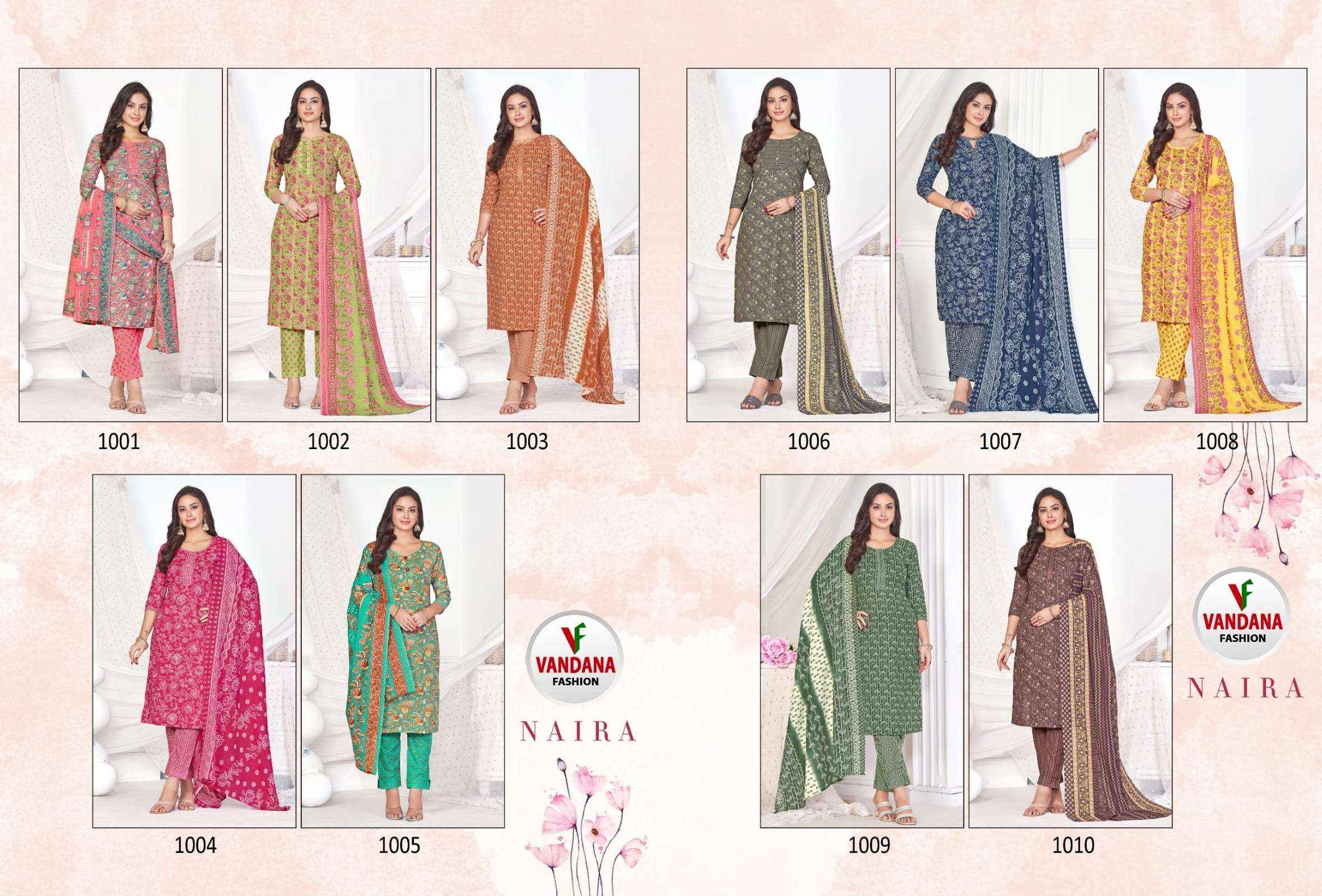 Vandana Fashion Naira Cotton Dress Material 10 pcs Catalogue
