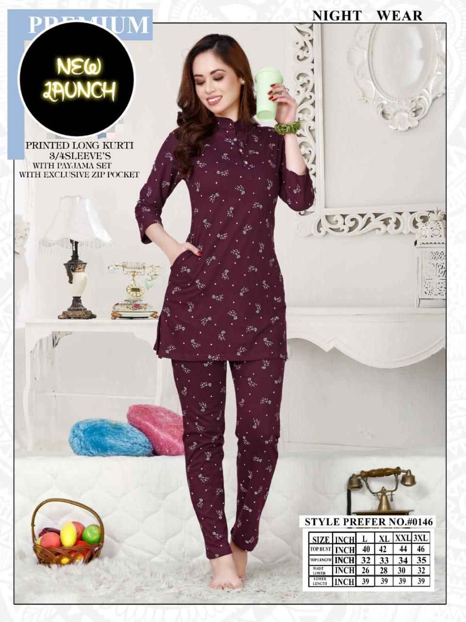 Winter Special Vol AT 0146 Cotton Night Suit 6 pcs Catalogue