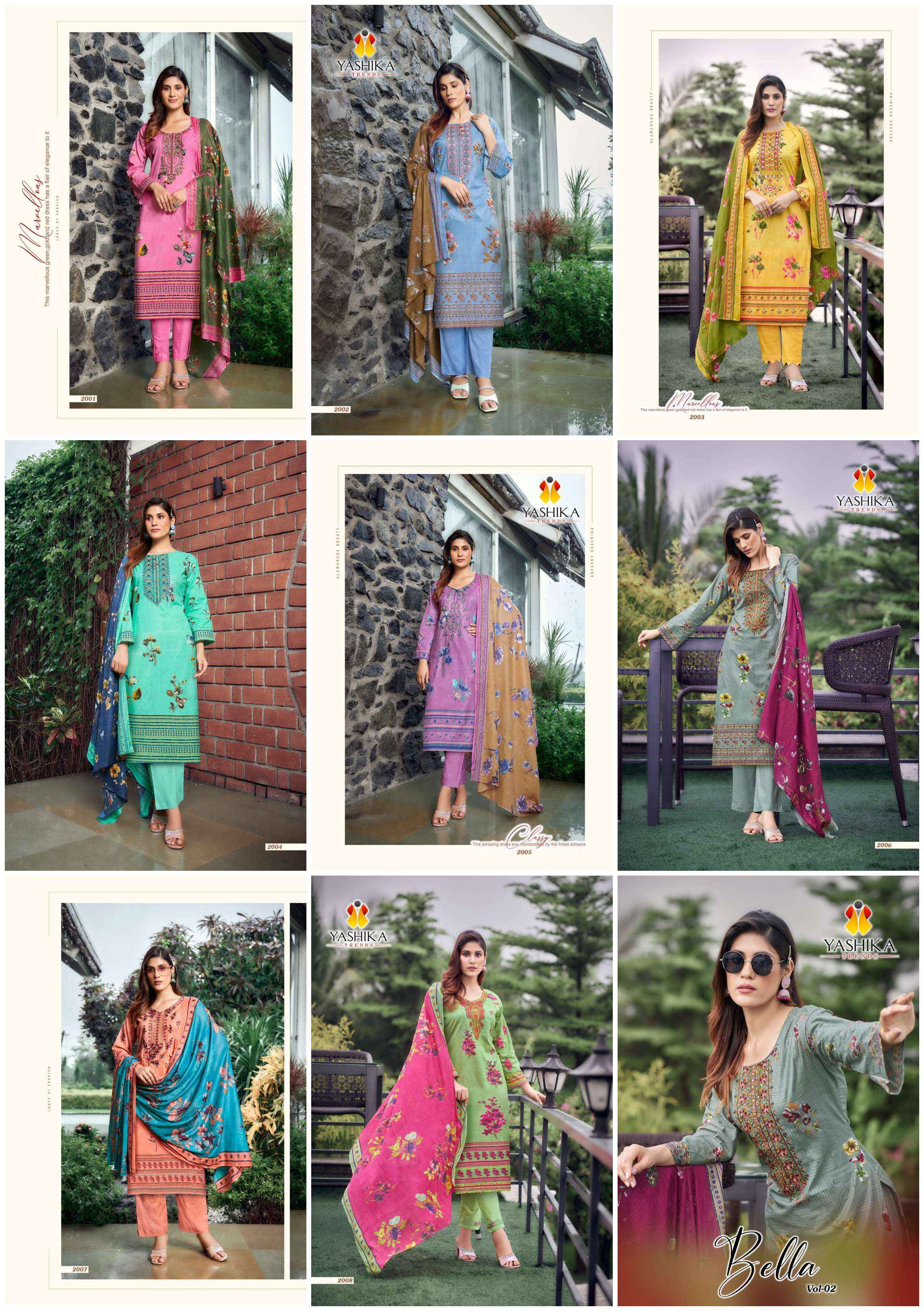 Yashika Trends Bella Vol 2 Cotton Dress Material 8 pcs Catalogu