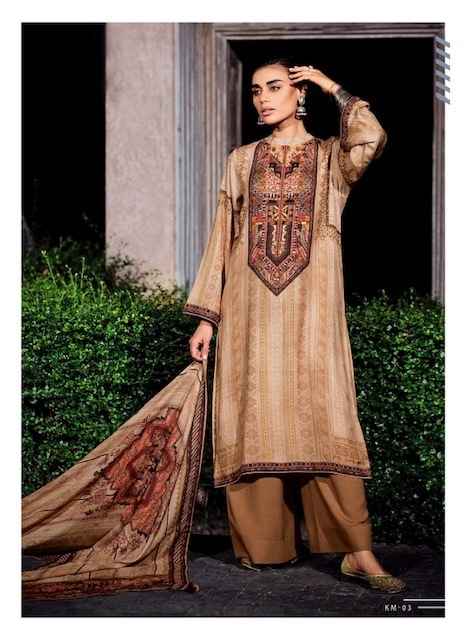 Zara Killim Satin Dress Material 6 pcs Catalogue