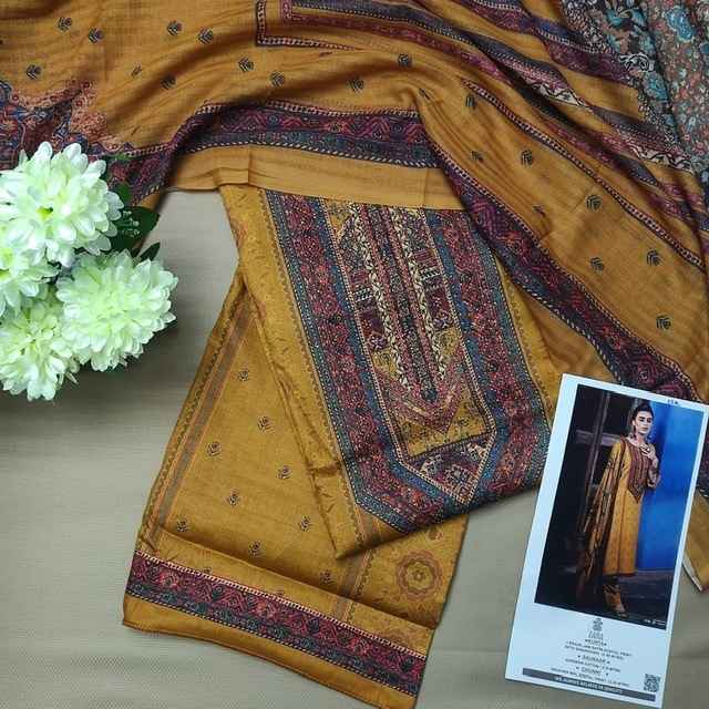 Zara Killim Satin Dress Material 6 pcs Catalogue