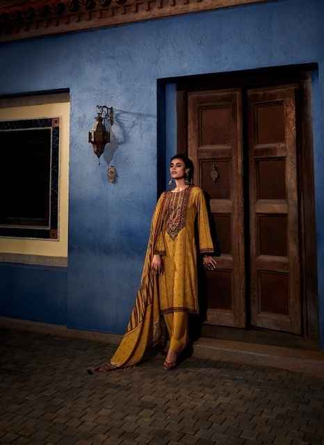Zara Killim Satin Dress Material 6 pcs Catalogue