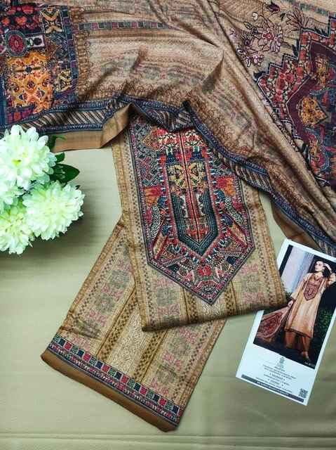 Zara Killim Satin Dress Material 6 pcs Catalogue