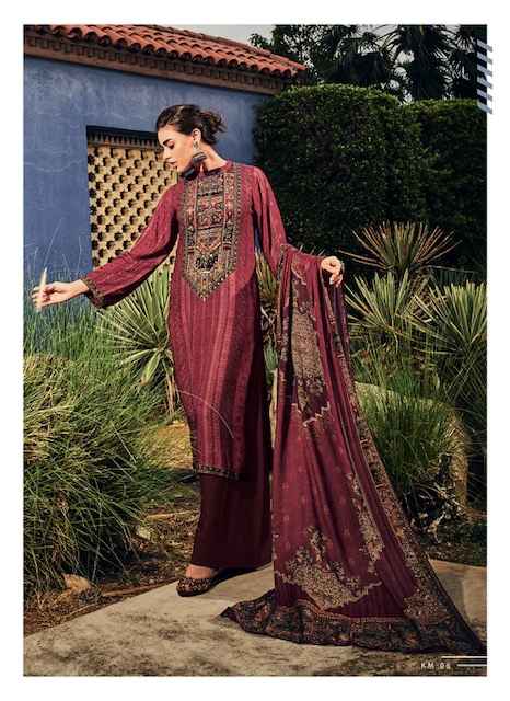 Zara Killim Satin Dress Material 6 pcs Catalogue