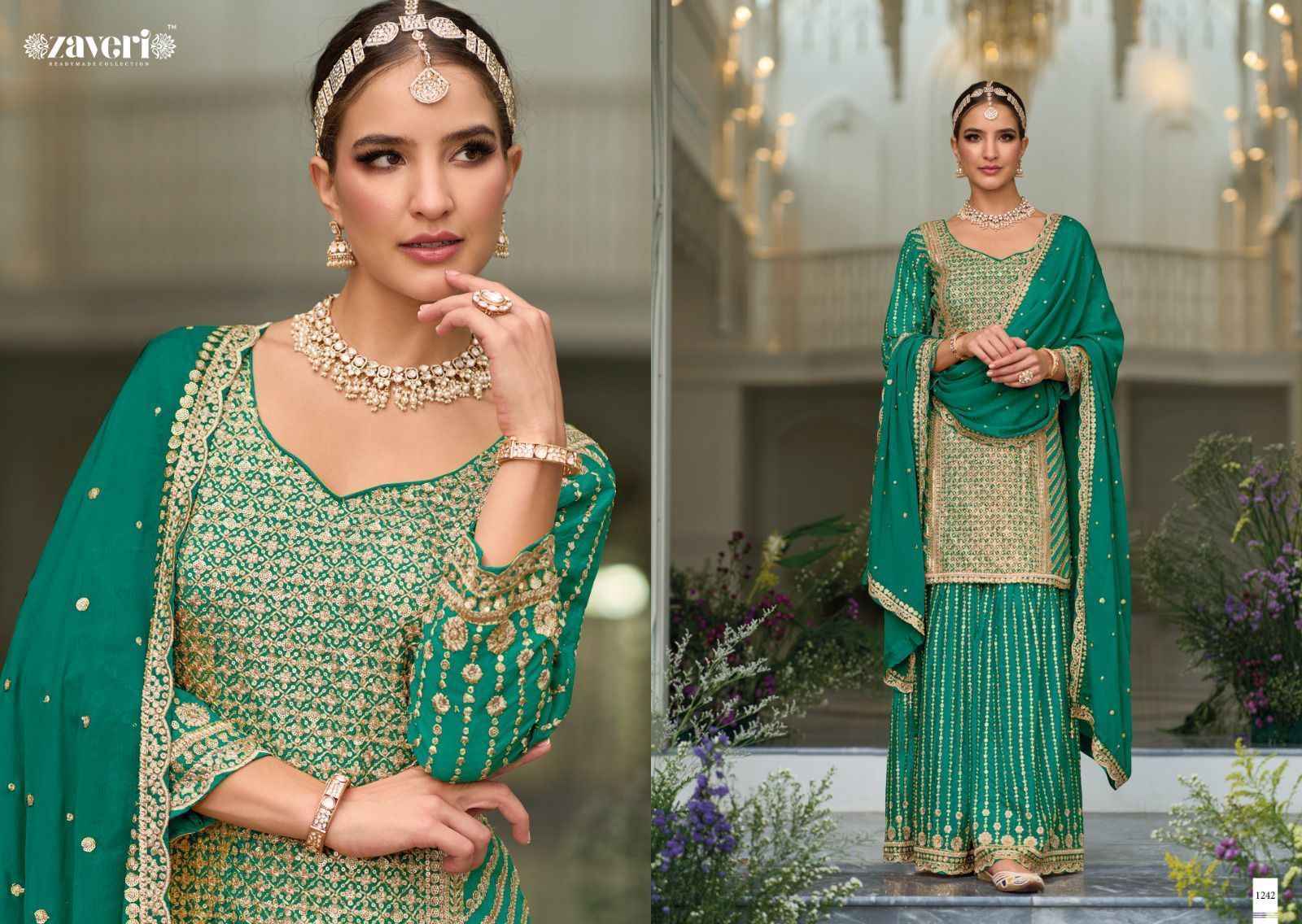 Zaveri Preet Readymade Silk Dress 4 pcs Catalogue