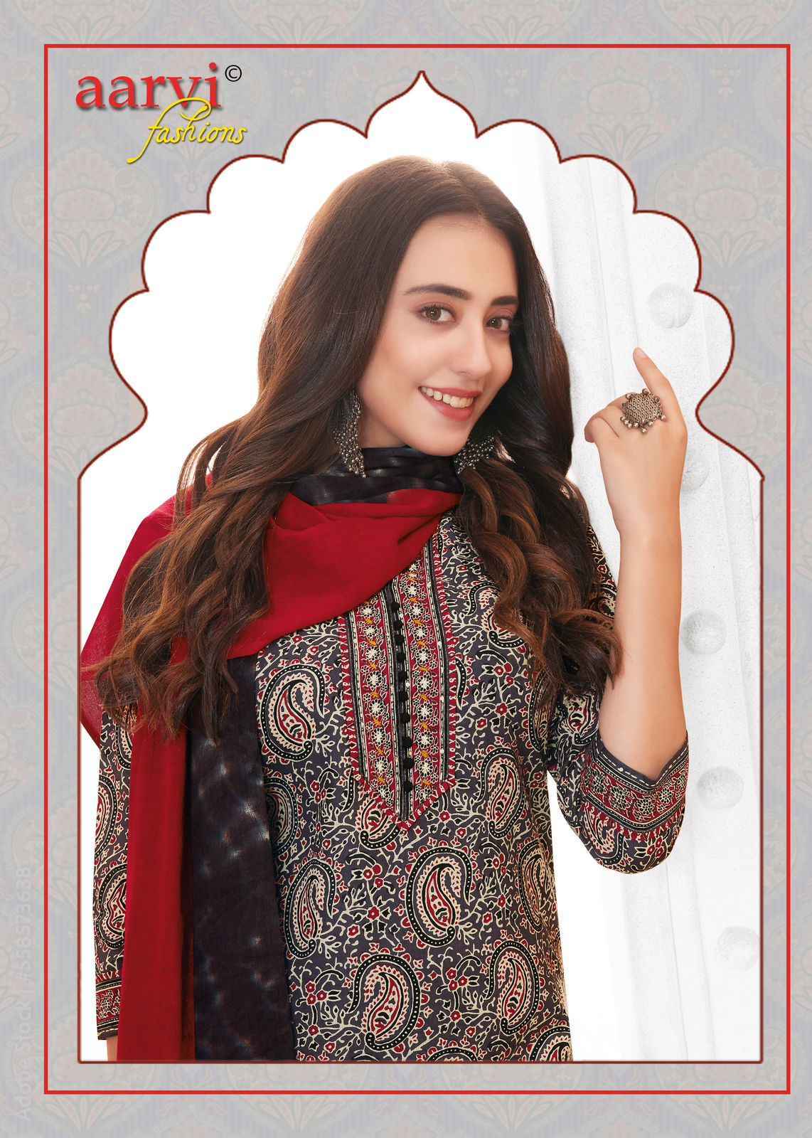 Aarvi Ajrakh Vol 2 Cotton Kurti Combo 7 pcs Catalogue
