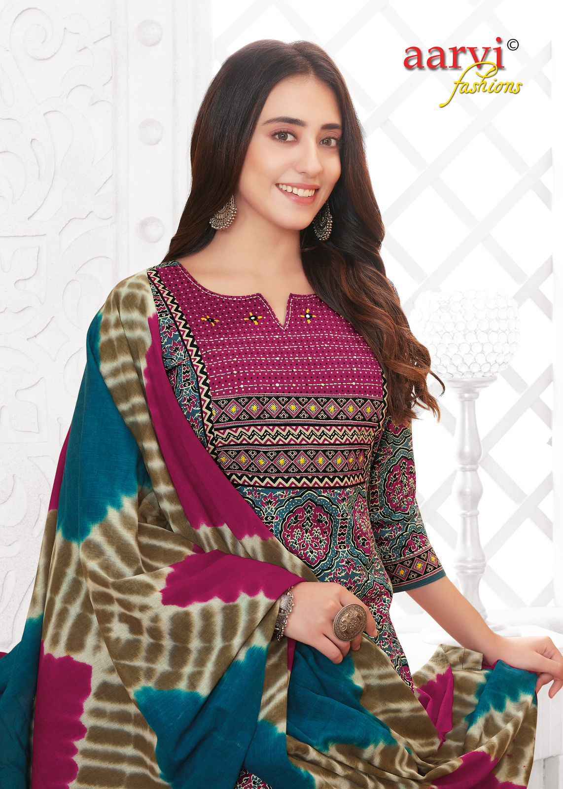Aarvi Ajrakh Vol 2 Cotton Kurti Combo 7 pcs Catalogue