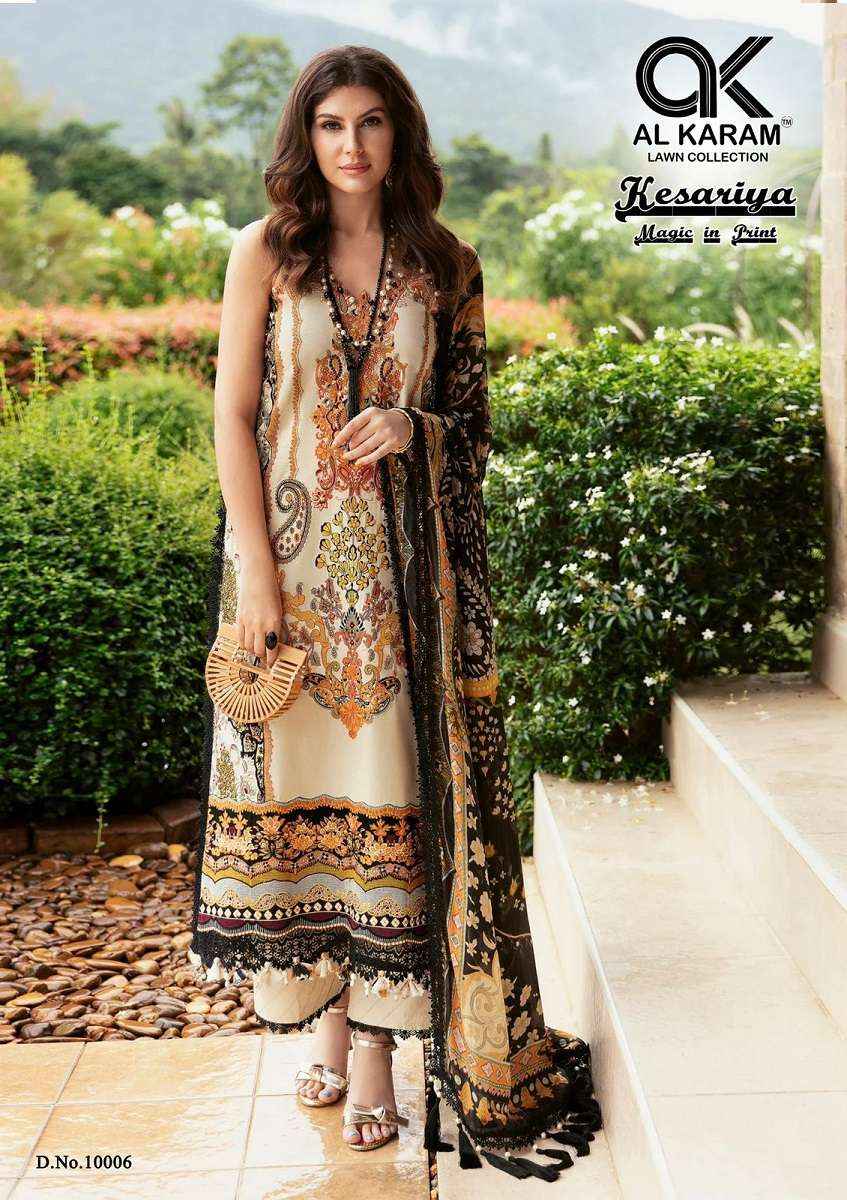 Al Karam Kesariya Magic In Print Vol 10 Readymade Cotton Dress 6 pcs Catalogue