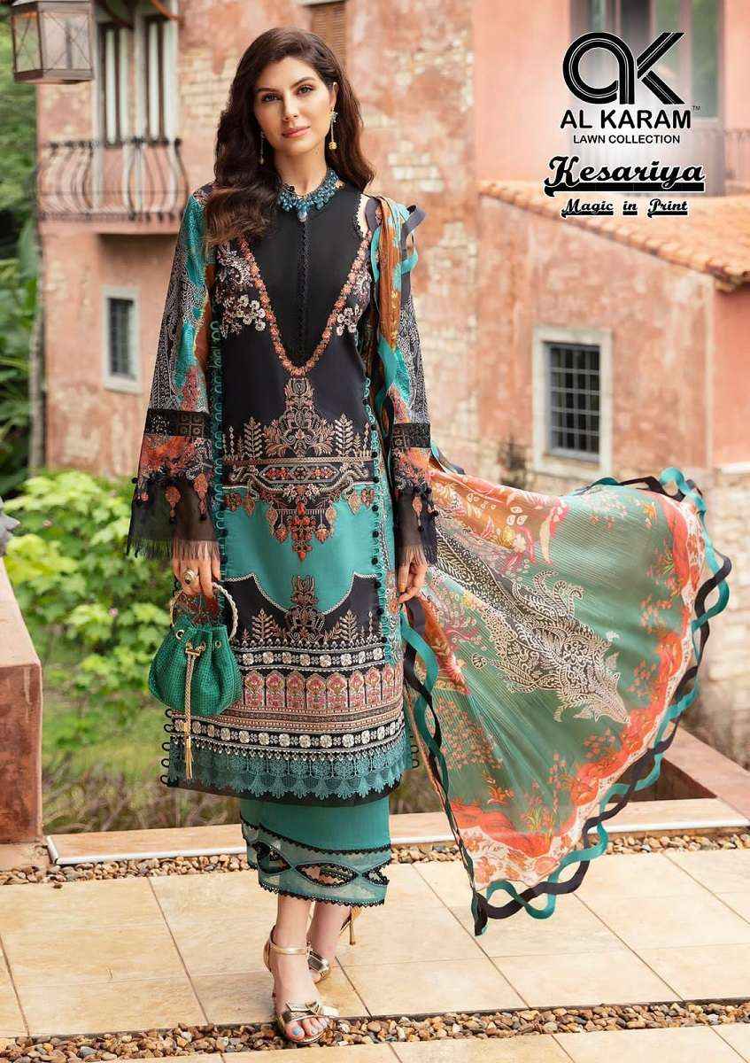 Al Karam Kesariya Magic In Print Vol 10 Readymade Cotton Dress 6 pcs Catalogue