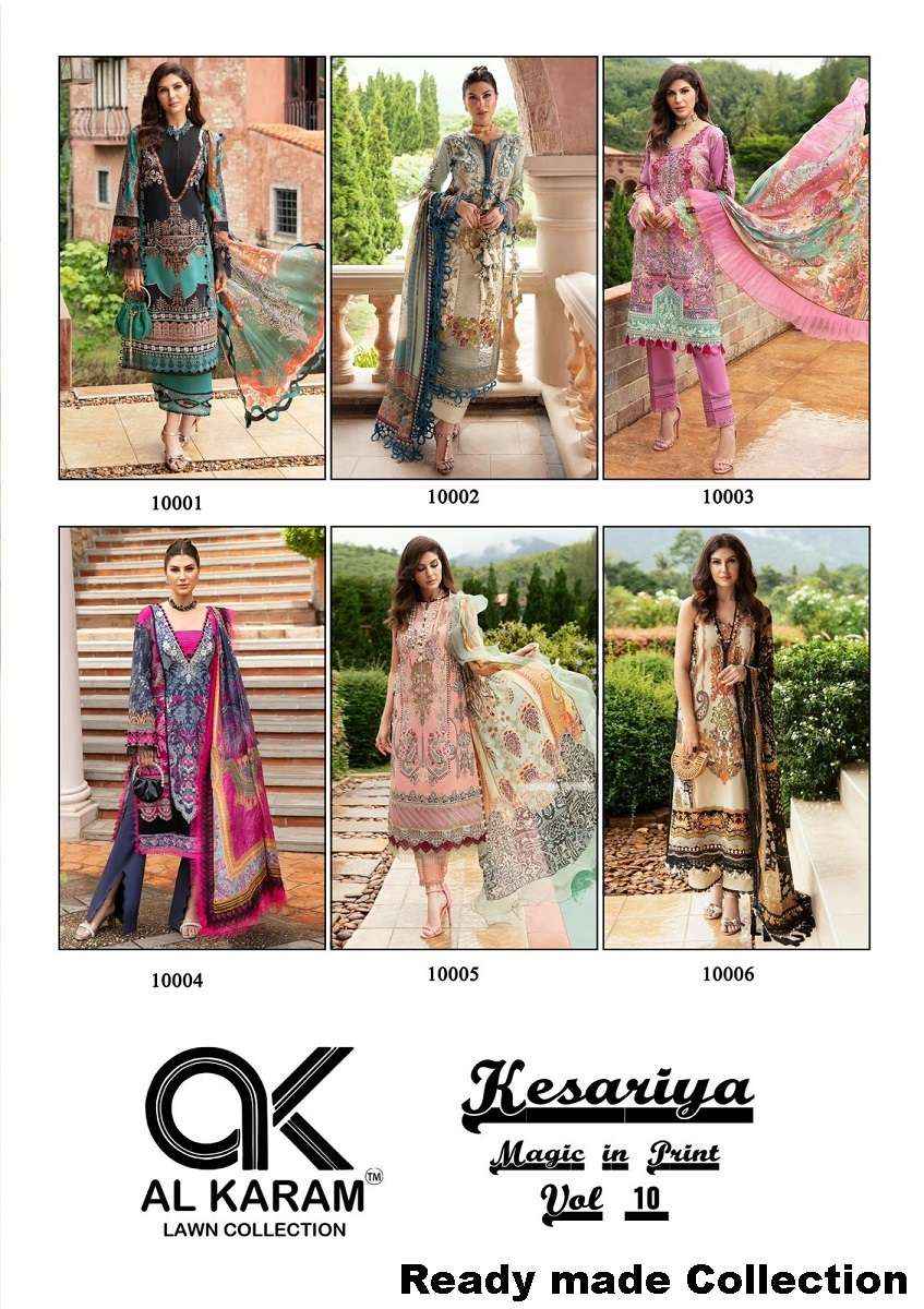 Al Karam Kesariya Magic In Print Vol 10 Readymade Cotton Dress 6 pcs Catalogue