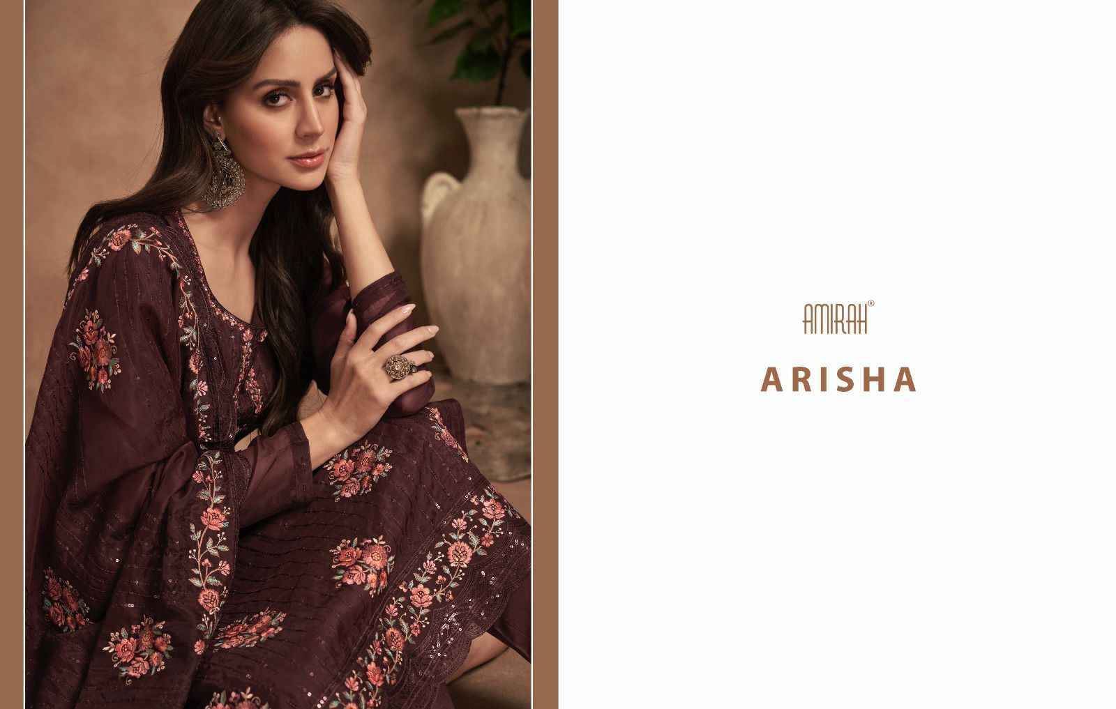 Amirah Arisha Crystal Organza Dress Material Wholesale Suits Online
