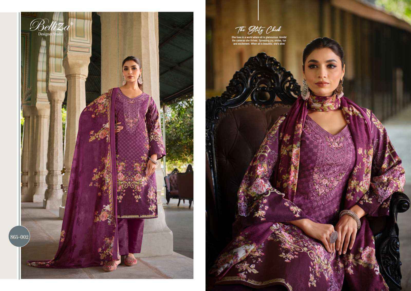 Belliza Designer Studio Parina Satin Silk Digital Print Suits At Wholesale  Rate