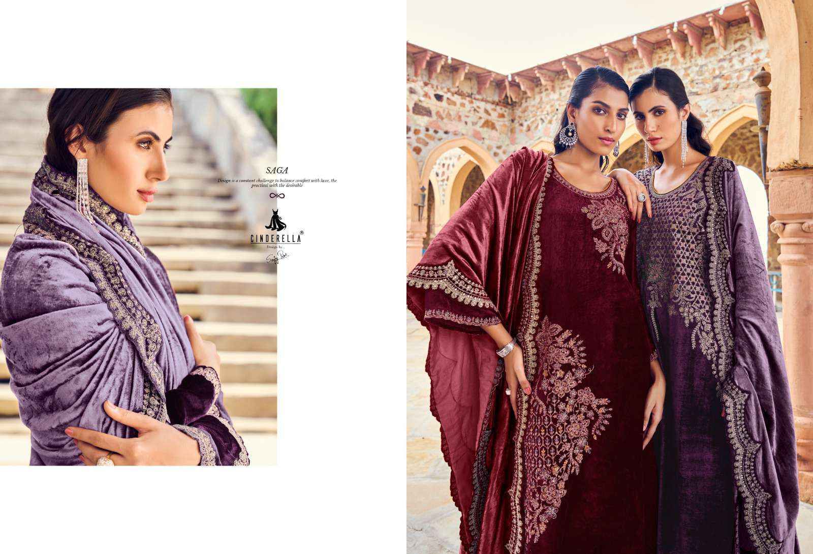 Cinderella Dil Kash Viscose Velvet Dress Material 6 pcs Catalogue