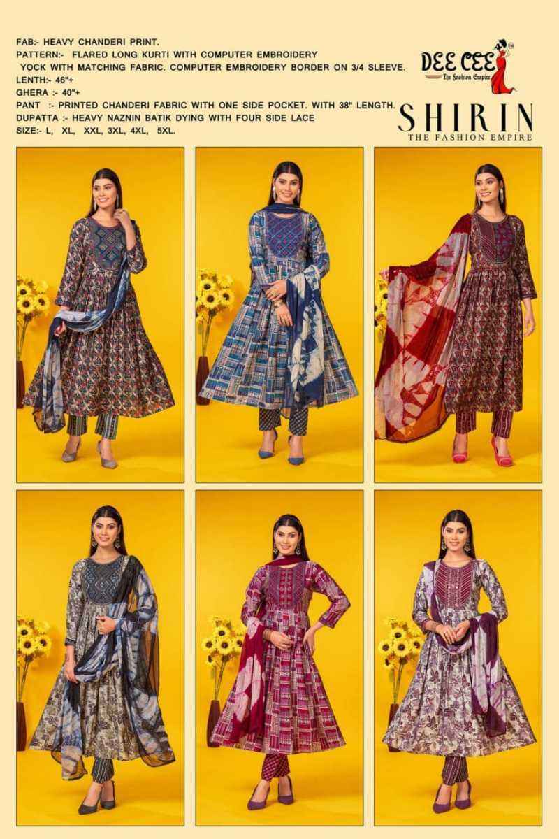 Dee Cee Shirin Chanderi Kurti Combo 6 pcs Catalogue