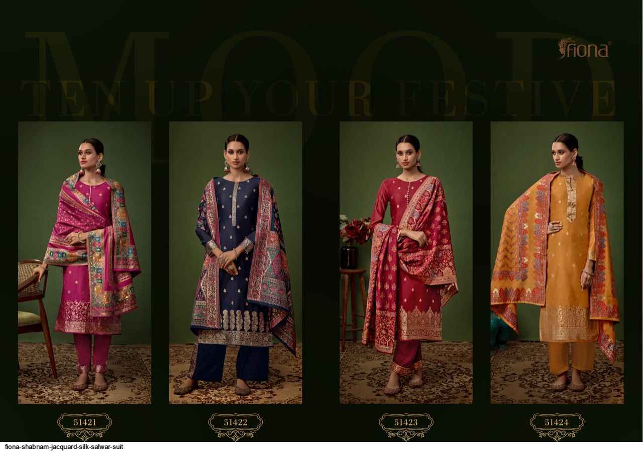 Fiona Shabnam Jacquard Dress Material 4 pcs Catalogue