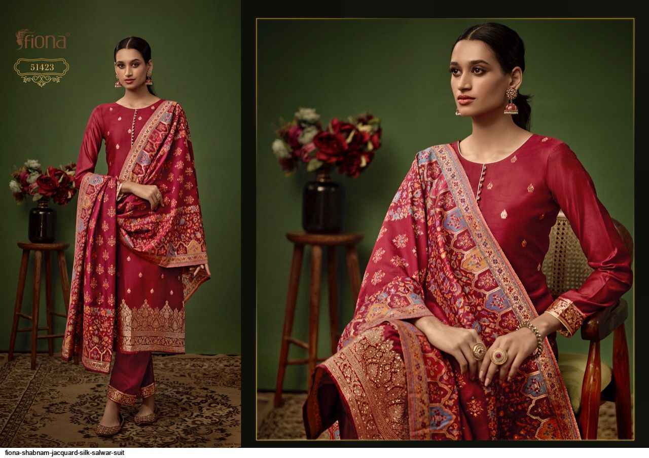 Fiona Shabnam Jacquard Dress Material 4 pcs Catalogue