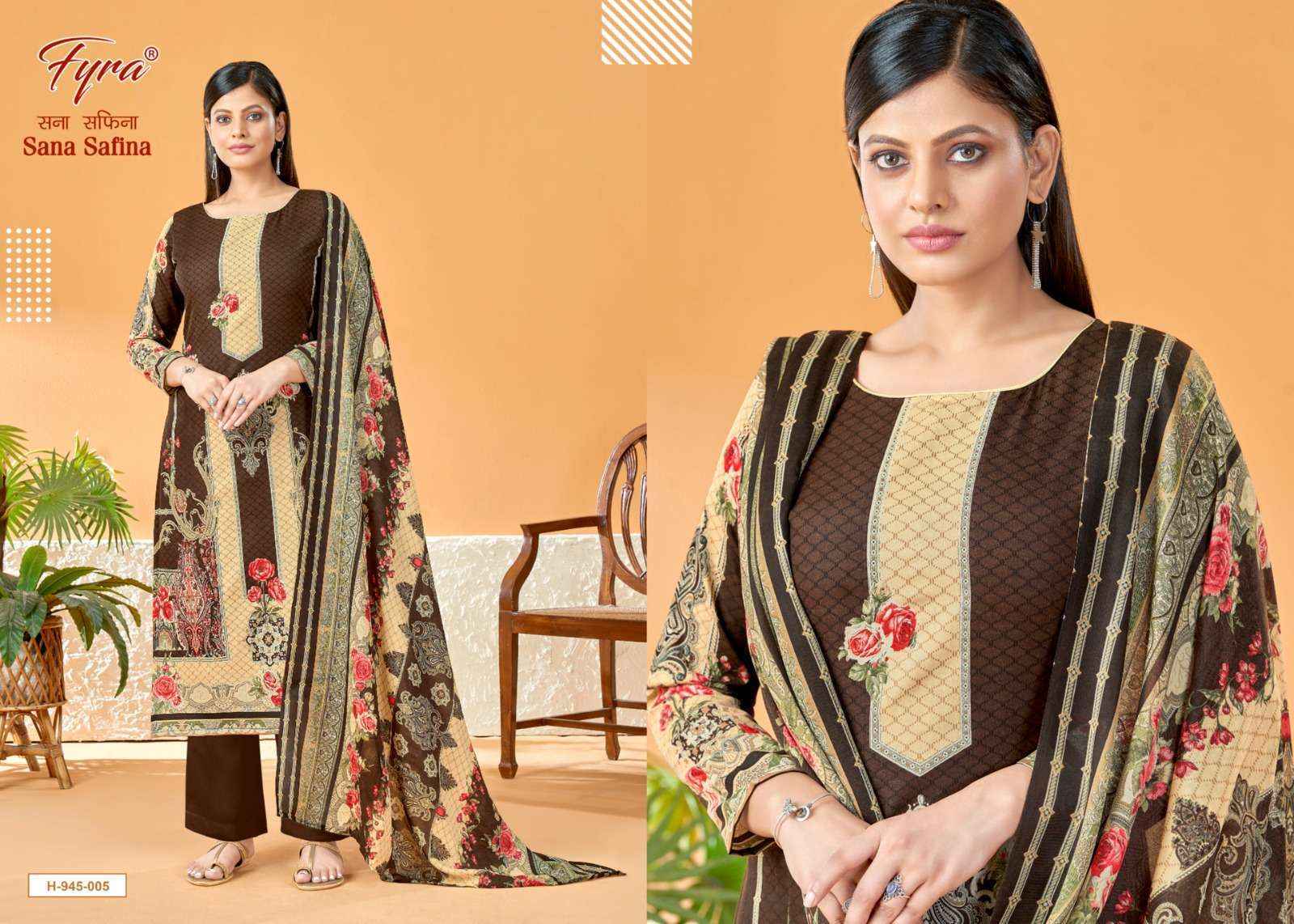 Fyra Designing Hub Sana Safina Soft Cotton Dress Material 10 pcs Catalogue