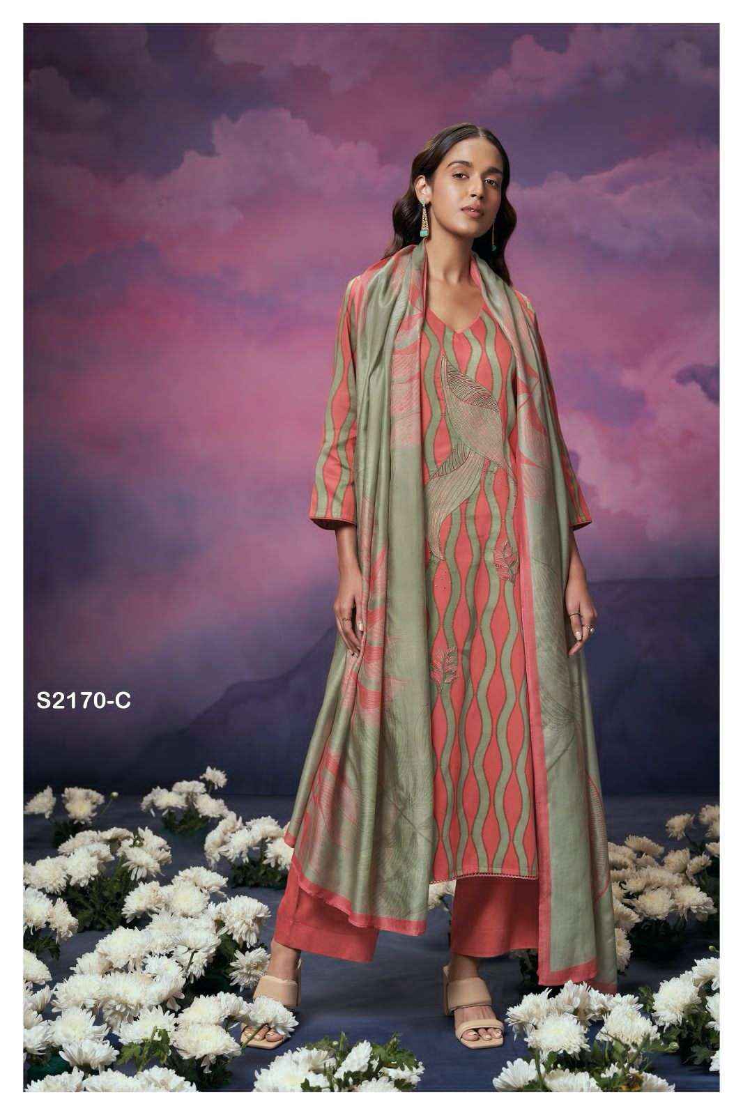 Ganga Ottilie 2170 Cotton Silk Dress Material 4 pcs Catalogue