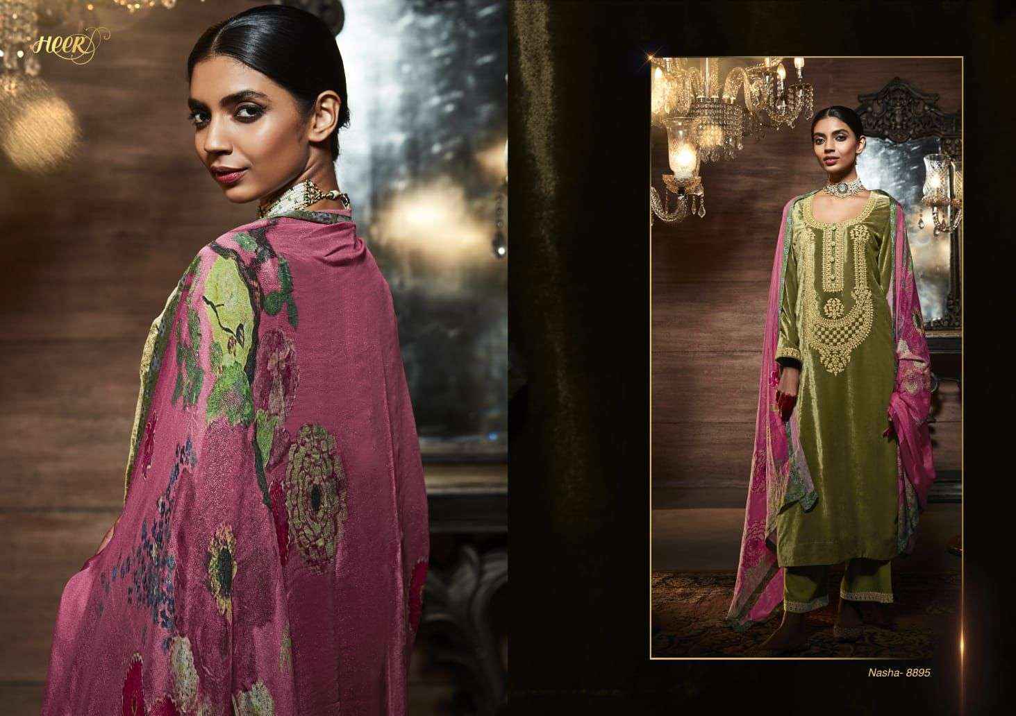 Heer Nasha Velvet Dress Material 8 pcs Catalogue