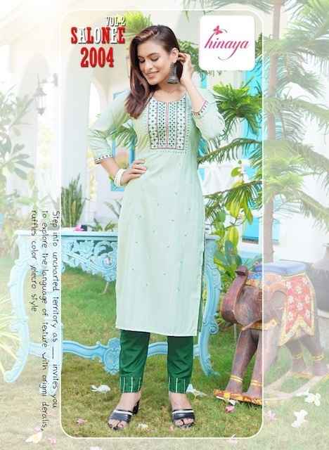 Hinaya Salonee Vol 2 Rayon Kurti Combo 4 pcs Catalogue