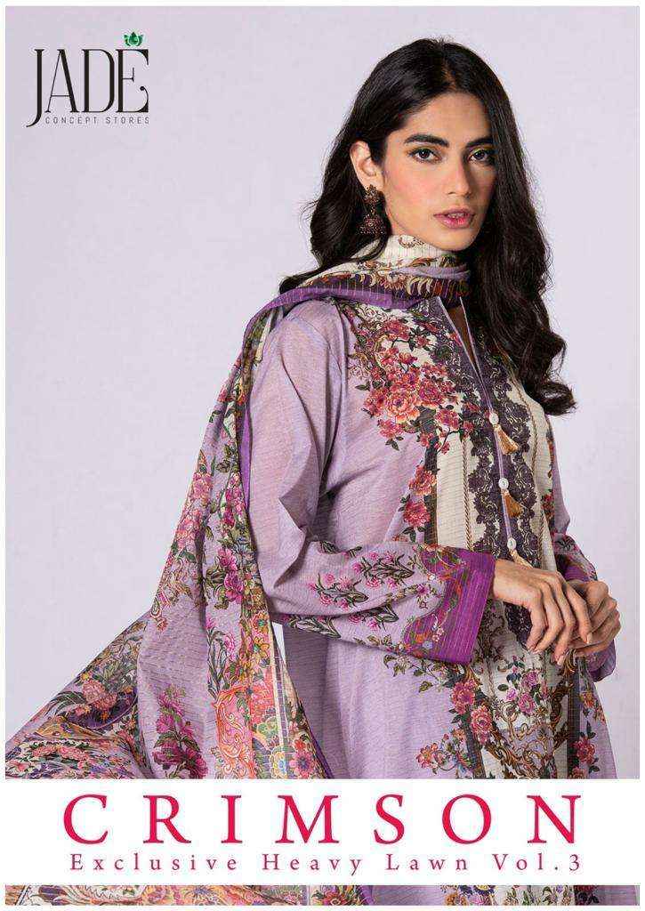 Jade Crimson Vol 3 Readymade Lawn Cotton Dress 6 pcs Catalogue