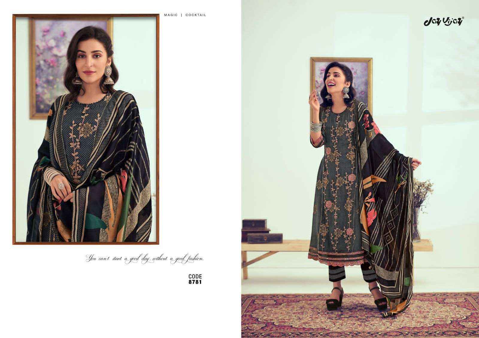 Jay Vijay Khubani Muslin Jacquard Dress Material 6 pcs Catalogue