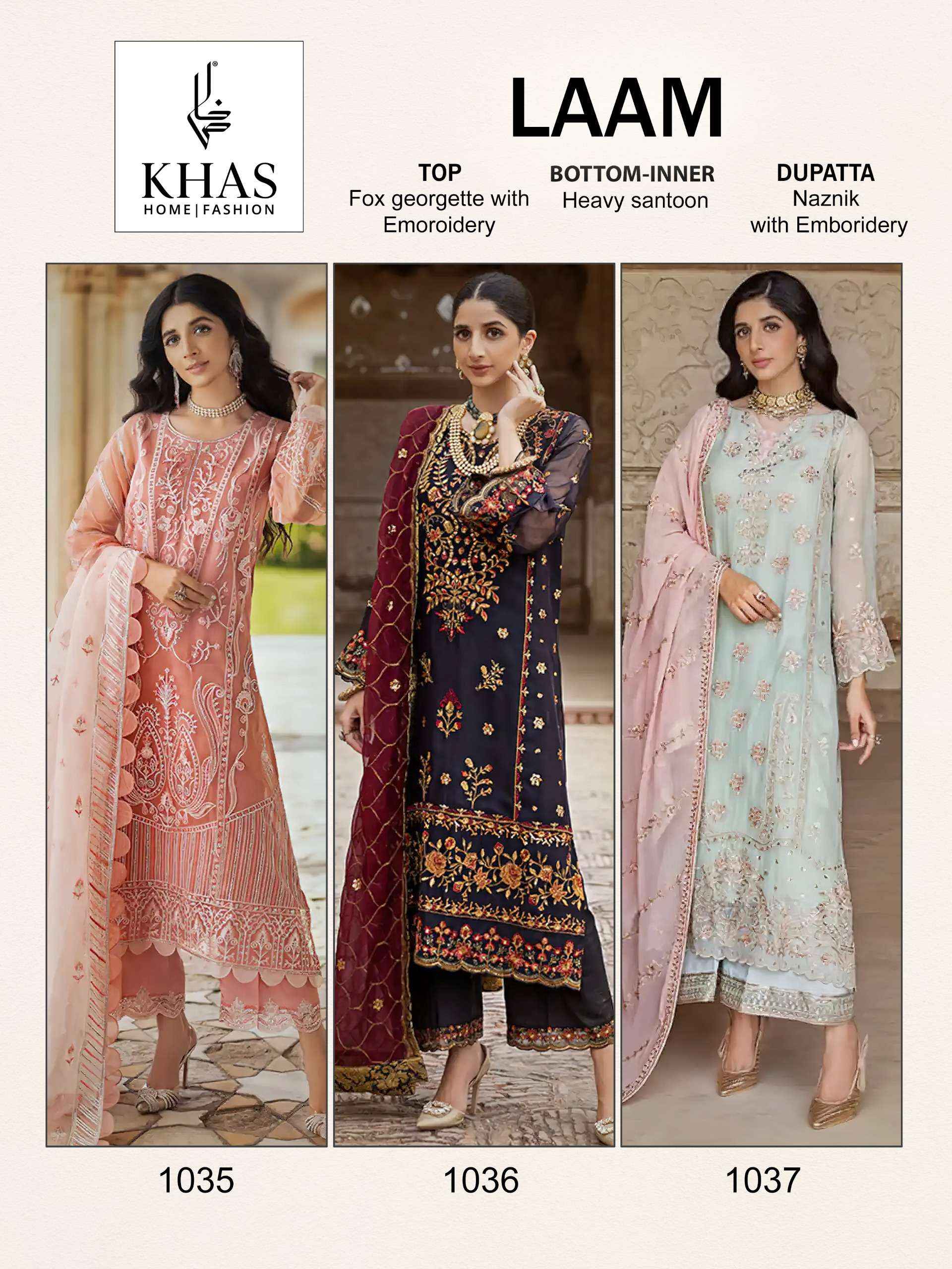 Khas Laam Georgette Dress Material 3 pcs Catalogue