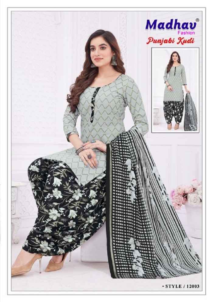 Madhav Fashion Punjabi Kudi Vol 12 Cotton Dress Material 10 pcs Catalogue