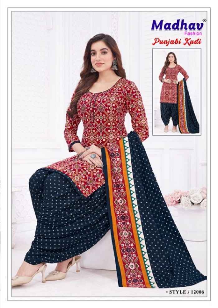 Madhav Fashion Punjabi Kudi Vol 12 Cotton Dress Material Best Suits Online