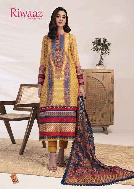 Madhav Fashion Riwaaz Vol 7 Readymade Lawn Cotton Dress 6 pcs