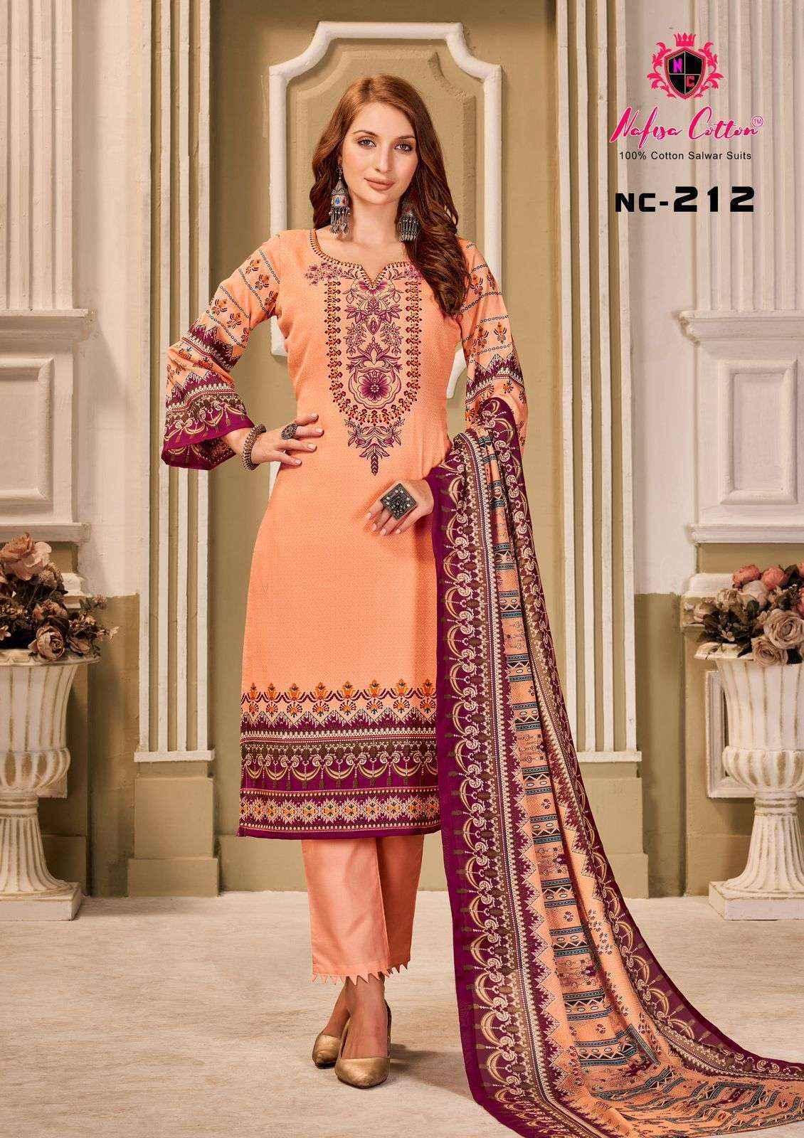 nafisa cotton mahek karachi suits series 1001-1010 print cotton suit