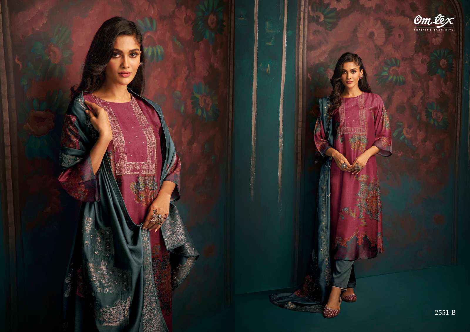 Omtex Zinnia Russian Silk Dress Material 4 pcs Catalogue