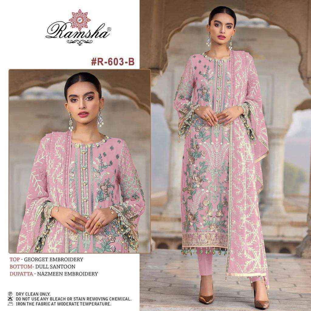 Ramsha R 603 Nx Georgette Dress Material 4 pcs Catalogue