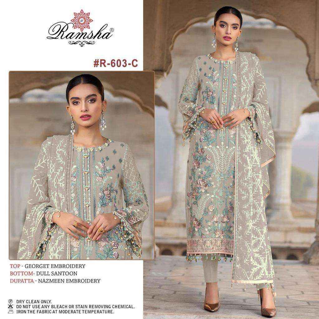 Ramsha R 603 Nx Georgette Dress Material 4 pcs Catalogue