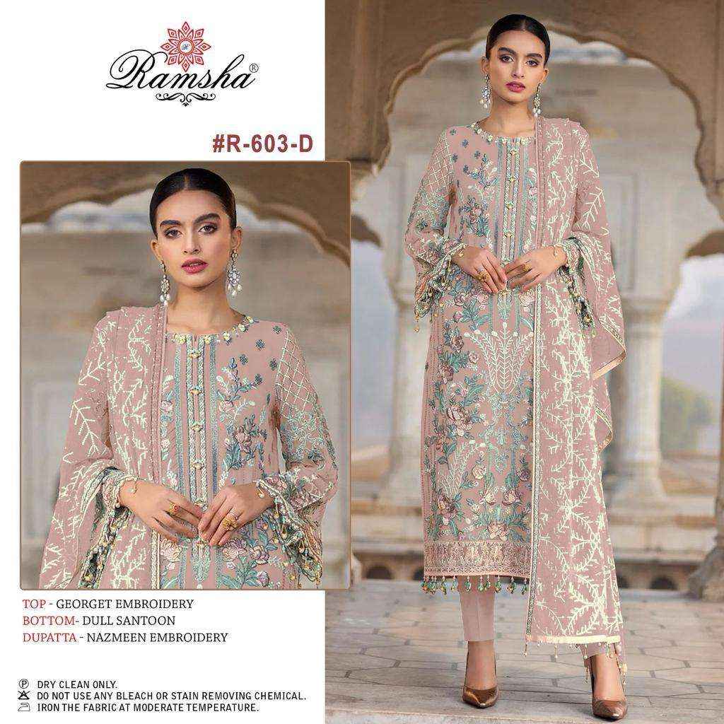 Ramsha R 603 Nx Georgette Dress Material 4 pcs Catalogue