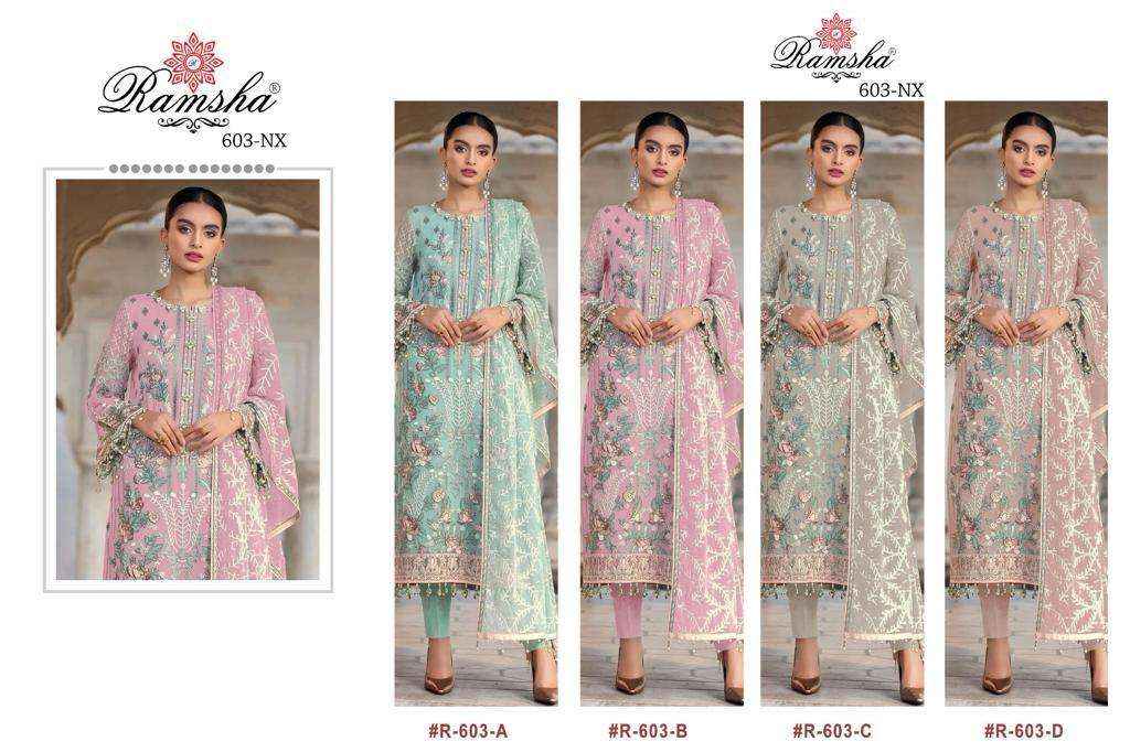 Ramsha R 603 Nx Georgette Dress Material 4 pcs Catalogue