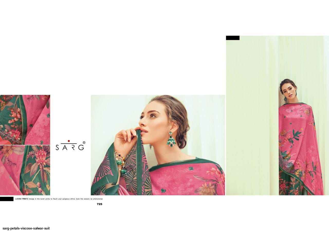 Sarg Petals Viscose Dress Material 8 pcs Catalogue