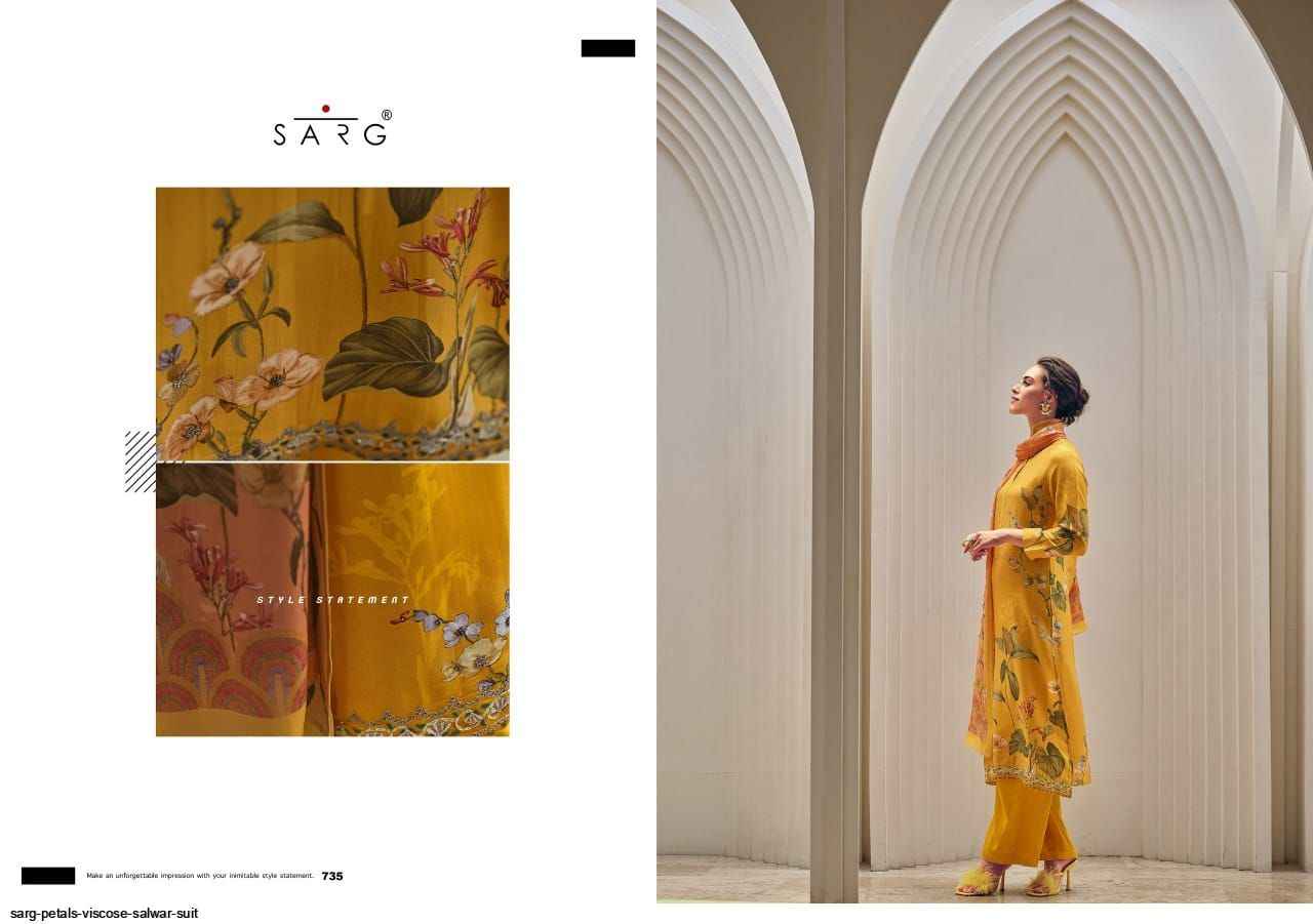 Sarg Petals Viscose Dress Material 8 pcs Catalogue