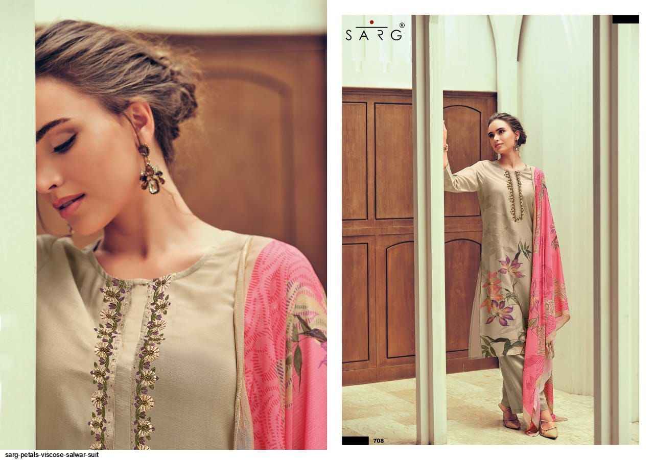 Sarg Petals Viscose Dress Material Best Wholesale Suits