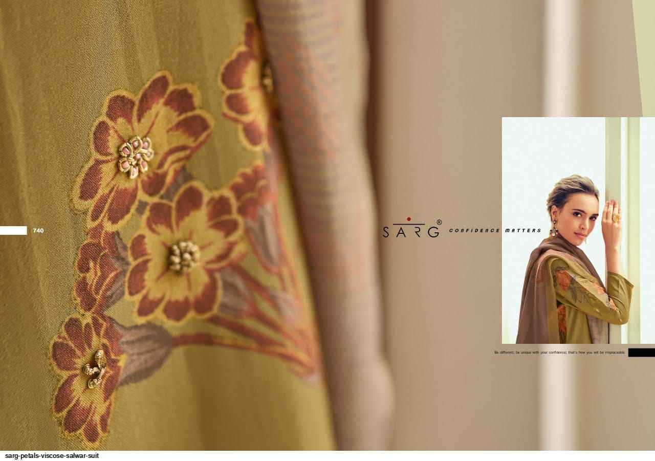 Sarg Petals Viscose Dress Material 8 pcs Catalogue