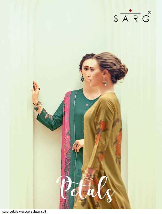 Sarg Petals Viscose Dress Material 8 pcs Catalogue